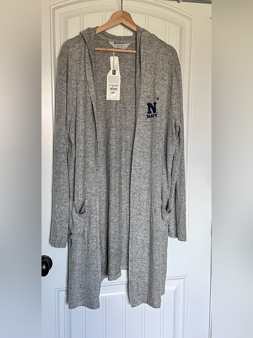 Boxercraft Navy Midshipmen Hooded Cuddle Cardigan Duster NWT